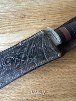Vintage Jaeger Bros Marinette WIS Fixed Blade Hunting Knife Aerial Cutlery
