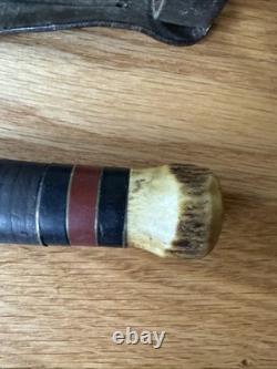 Vintage Jaeger Bros Marinette WIS Fixed Blade Hunting Knife Aerial Cutlery