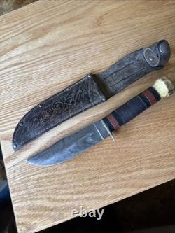 Vintage Jaeger Bros Marinette WIS Fixed Blade Hunting Knife Aerial Cutlery