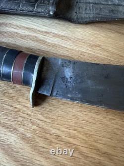 Vintage Jaeger Bros Marinette WIS Fixed Blade Hunting Knife Aerial Cutlery