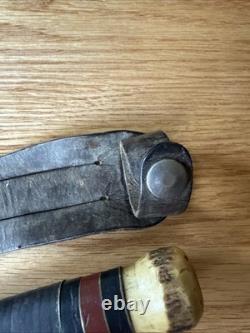 Vintage Jaeger Bros Marinette WIS Fixed Blade Hunting Knife Aerial Cutlery