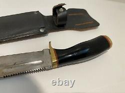 Vintage Japan Japanese Hibben Design Skinner Bowie Hunting Knife withSheath Nice