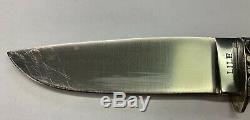 Vintage Jimmy Lile Hunter Knife, 4 Blade 4 1/2 Handle. Used