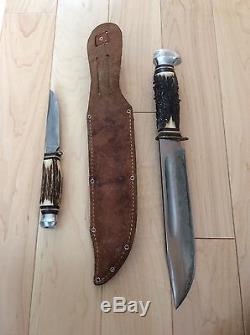 Vintage K. Tragbar Solingen Germany Hunting Knife Set Klaus Tragbar Sheath