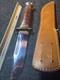 Vintage KA-BAR 1207 USA 6 Stacked Leather Hunting Knife & Original Sheath MINT