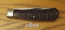 Vintage KA-BAR 2 blade folding hunting trapper's knife Dog head bone handle