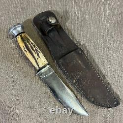 Vintage, KA-BAR, Union Cutlery Co. Olean NY, Original Sheath, Stag Handle