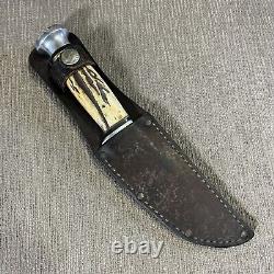 Vintage, KA-BAR, Union Cutlery Co. Olean NY, Original Sheath, Stag Handle