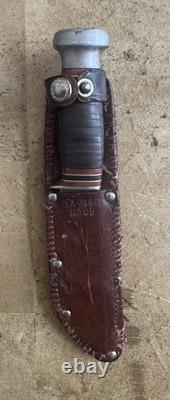 Vintage KA-BAR Union Cutlery Hunting Knife 1926 Pat. Dogs Head Shield (BEAR)