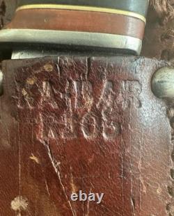 Vintage KA-BAR Union Cutlery Hunting Knife 1926 Pat. Dogs Head Shield (BEAR)