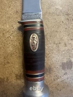 Vintage KA-BAR Union Cutlery Hunting Knife 1926 Pat. Dogs Head Shield (BEAR)