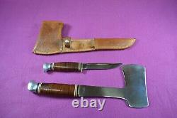 Vintage Ka-Bar Axe & Knife Combo Set with Leather Sheath KABAR 1331 & 1232 Ax