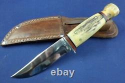 Vintage Ka-Bar Union Cut. Co. Hunting knife stag handle and pommel with Sheath