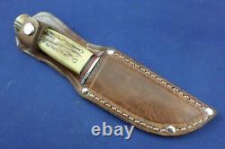 Vintage Ka-Bar Union Cut. Co. Hunting knife stag handle and pommel with Sheath