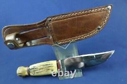 Vintage Ka-Bar Union Cut. Co. Hunting knife stag handle and pommel with Sheath