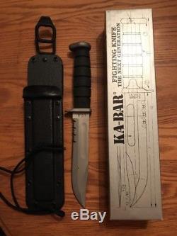 Vintage Kabar 02-1221 MKII Commando Fighting Hunting Bowie Knife With Sheath