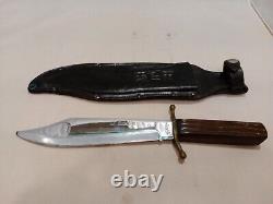 Vintage Kabar 1210 J. Bowie Hunting Fixed Blade Knife & Sheath