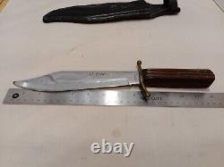 Vintage Kabar 1210 J. Bowie Hunting Fixed Blade Knife & Sheath