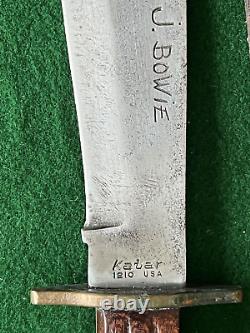 Vintage Kabar 1210 USA J. Bowie Hunting Fighting Knife with Sheath