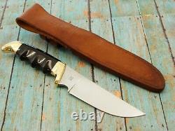 Vintage Kershaw Finger Groove 1035 Moose Hunter Hunting Knife& Sheath Set Knives