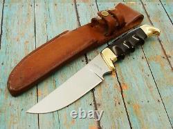 Vintage Kershaw Finger Groove 1035 Moose Hunter Hunting Knife& Sheath Set Knives