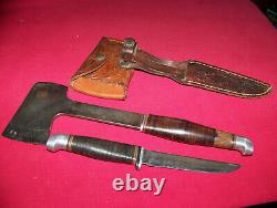 Vintage Kinfolk's USA 1950s Axe Hatchet Hunting Knife Belt Set Scout