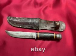 Vintage Kinfolks Hunting Knife Fixed Blade with Original Sheath Pre-1950 USA