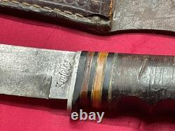 Vintage Kinfolks Hunting Knife Fixed Blade with Original Sheath Pre-1950 USA