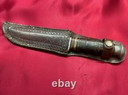 Vintage Kinfolks Hunting Knife Fixed Blade with Original Sheath Pre-1950 USA