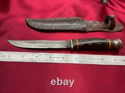 Vintage Kinfolks Hunting Knife Fixed Blade with Original Sheath Pre-1950 USA