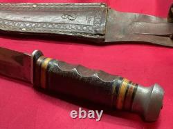 Vintage Kinfolks Hunting Knife Fixed Blade with Original Sheath Pre-1950 USA