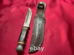 Vintage Kinfolks Hunting Knife Fixed Blade with Original Sheath Pre-1950 USA