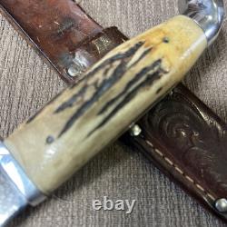 Vintage Kinfolks, Stag handle, Orig. Sheath, Nice