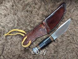 Vintage Kinfolks USA K380 8.5 Hunting Knife with Studebaker Leather Sheath