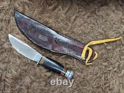 Vintage Kinfolks USA K380 8.5 Hunting Knife with Studebaker Leather Sheath