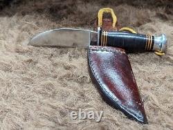 Vintage Kinfolks USA K380 8.5 Hunting Knife with Studebaker Leather Sheath