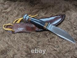 Vintage Kinfolks USA K380 8.5 Hunting Knife with Studebaker Leather Sheath