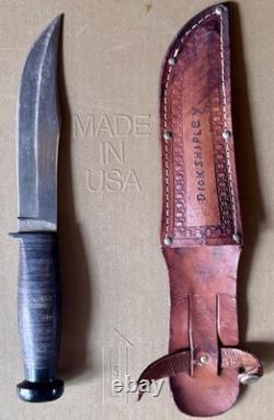 Vintage Kinfolks USA K380 Trail Master Hunting Knife Leather Sheath Estate
