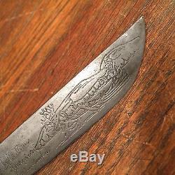 Vintage Knife J. Marttini Finland Engraved Caribou Hunting Sheath PRIORITY MAIL