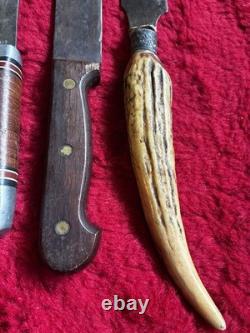 Vintage Knife Lot of 4 Solingen Germany Western 66 USA Stag Antler Carving Vintage Knife Lot of 4 Solingen Germany Western 66 USA Stag Antler Carving
