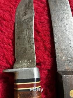 Vintage Knife Lot of 4 Solingen Germany Western 66 USA Stag Antler Carving