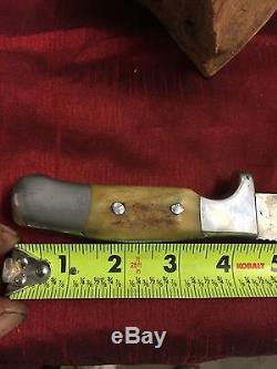 Vintage Knife RUANA USA Custom Made 9 Blade Hunting Knife & Sheath Montana Rare