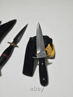 Vintage Knives Estate Collection, Fixed Blades, Sheaths Lot of 5 Mixed Orgins