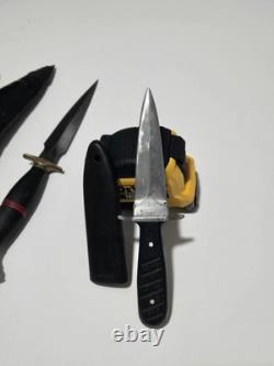 Vintage Knives Estate Collection, Fixed Blades, Sheaths Lot of 5 Mixed Orgins