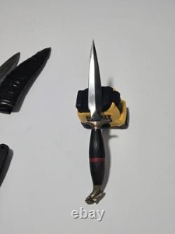 Vintage Knives Estate Collection, Fixed Blades, Sheaths Lot of 5 Mixed Orgins