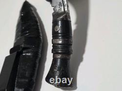 Vintage Knives Estate Collection, Fixed Blades, Sheaths Lot of 5 Mixed Orgins