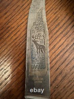 Vintage Korium Japan Eagle Head Fixed Blade Knife Original Sheath