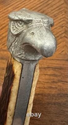 Vintage Korium Japan Eagle Head Fixed Blade Knife Original Sheath