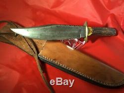 Vintage Large 50s Olsen Solingen German Stag Hunting Skinning Bowie Knife