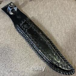 Vintage, Large, Custom Bowie, Unmarked, Stag, Custom Sheath